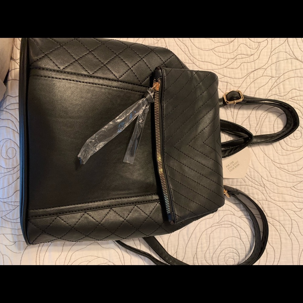 NWT Black Vegan Leather Handbag